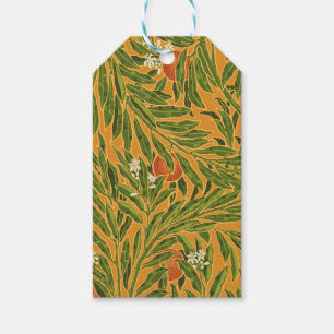 Étiquettes-cadeau Papier peint Vintage Orange Tree Motif Art Nouveau
