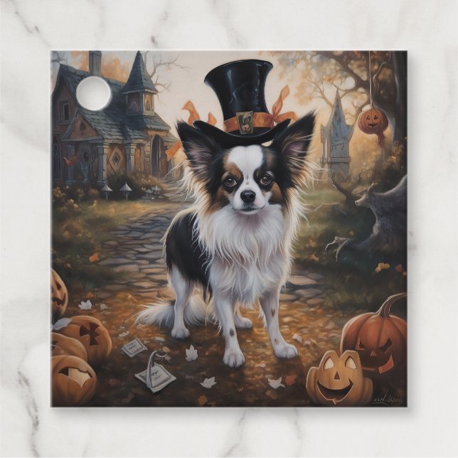 Étiquettes Cadeau Papillon Citrouille Halloween effroi (Devant)