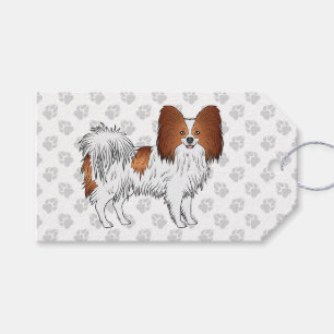 Étiquettes-cadeau Papillon de bande dessinée rouge et blanc avec des