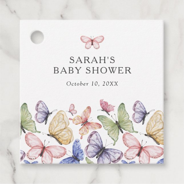 Étiquettes Cadeau Papillon de bébé (Devant)