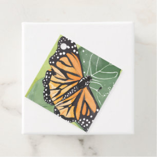 Étiquettes Cadeau Papillon Monarque   Belle Aquarelle