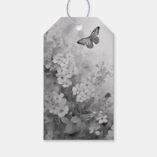 Étiquettes-cadeau Papillon Noir et Blanc