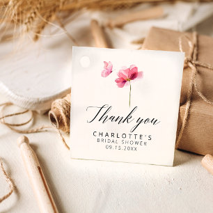 Étiquettes Cadeau Papillon Rose Floral Remerciements pour une Baby S