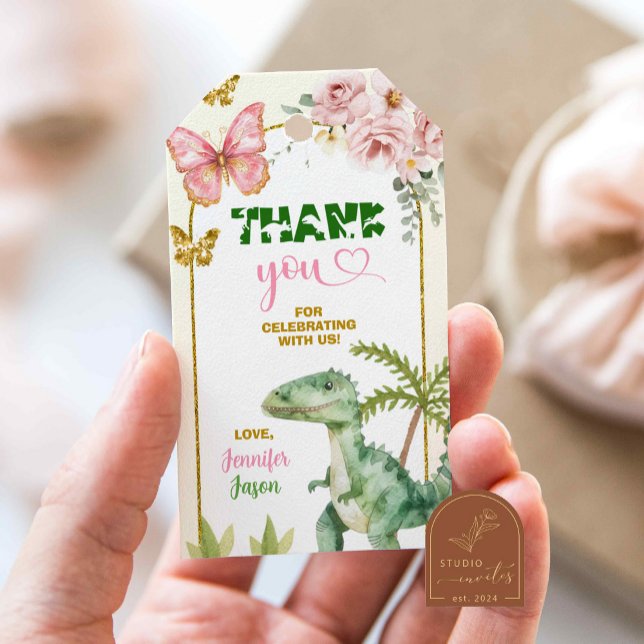 Étiquettes-cadeau Papillons et dinosaures Balises de cadeaux de frèr (Créateur téléchargé)