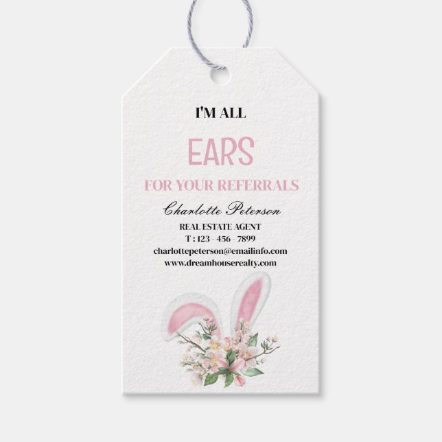 Étiquettes-cadeau Pâques Bunny Immobilier Pop By (Devant)