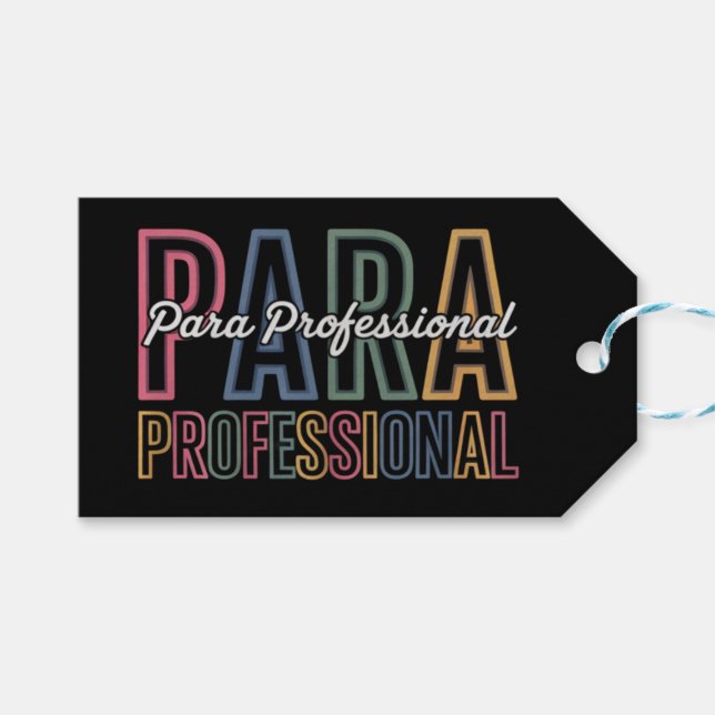 Étiquettes-cadeau Para Paraprofessionnel Paraéducateur Premier jour  (Devant (Horizontal))