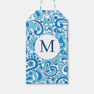 Étiquettes-cadeau Parfaitement Paisley Blue Signature