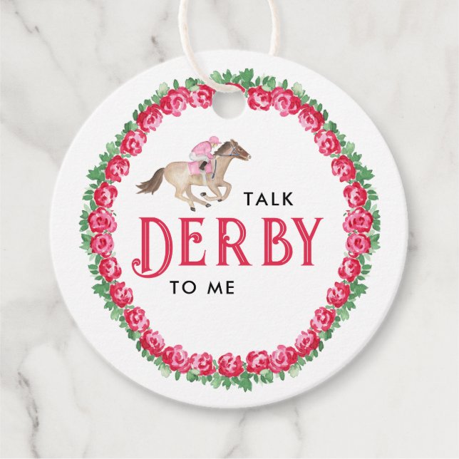 Étiquettes Cadeau Parle-moi de Derby | Fête des mariées Derby de cou (Devant)