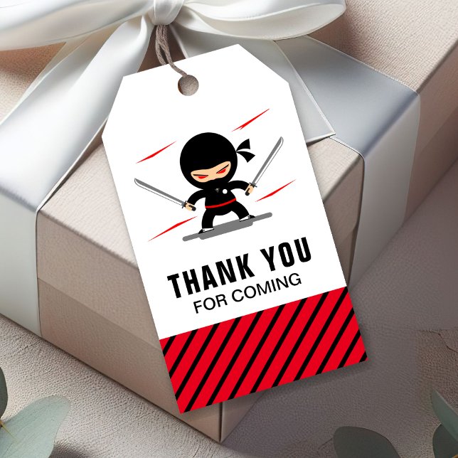 Étiquettes-cadeau Parti Anniversaire de enfant guerrier mignon Ninja (Créateur téléchargé)