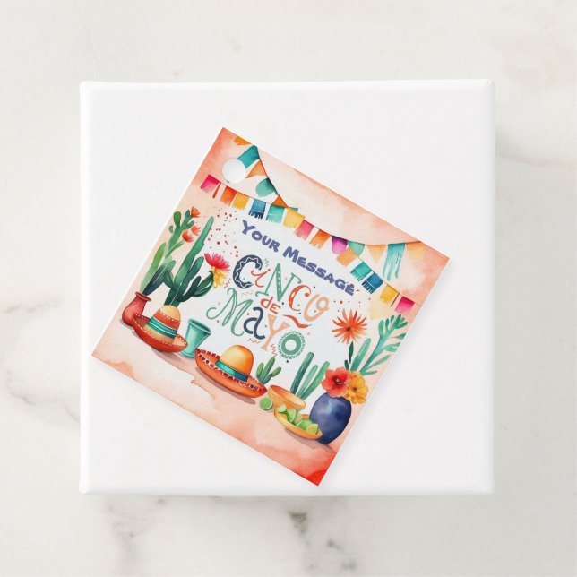 Étiquettes Cadeau Parti Cinco De Mayo (En situation)