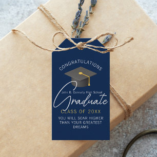 Étiquettes-cadeau Parti de graduation sur mesure de la Marine modern