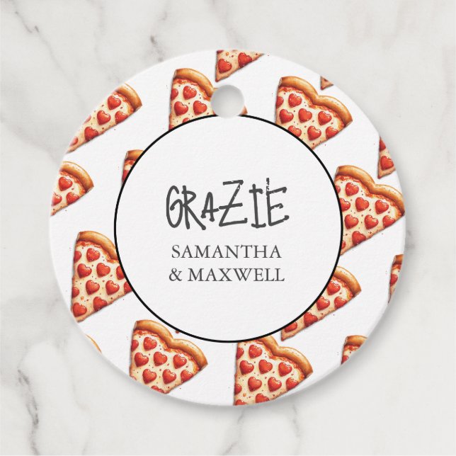 Étiquettes Cadeau Parti d'engagement de la pizza italienne (Devant)