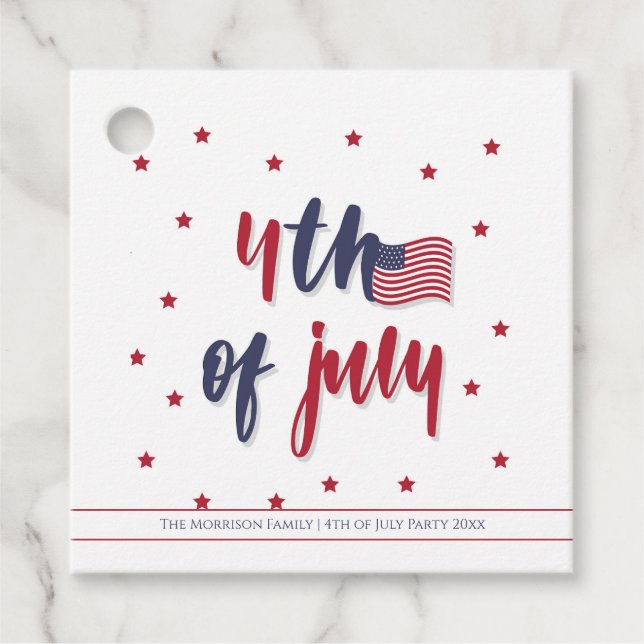 Étiquettes Cadeau Parti du drapeau américain 4 juillet patriotique (Devant)