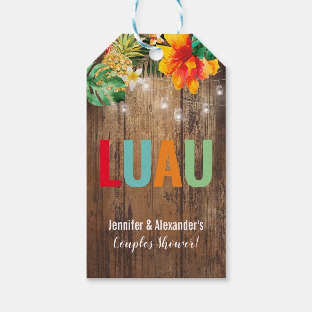 Étiquettes-cadeau Parti Luau (Devant)