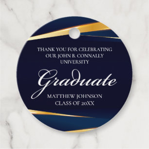 Étiquettes Cadeau Partie de graduation officielle de la Marine Blue