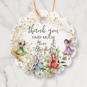 Étiquettes Cadeau Parties scintillant de à fleurs d'aquarelle Merci