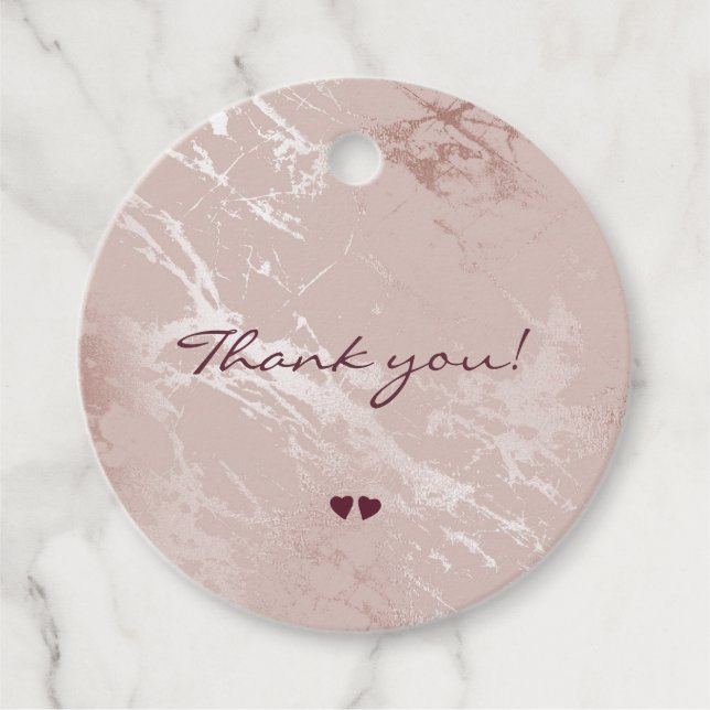 Étiquettes Cadeau parties scintillant d'or rose mariage élégant merc (Devant)