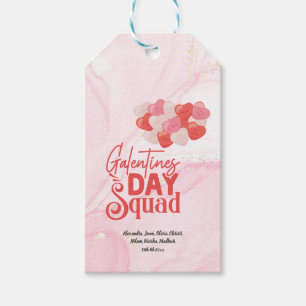 Étiquettes-cadeau Parties scintillant en marbre rose mignonne Saint-