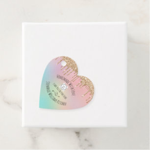 Étiquettes Cadeau Parties scintillant faite avec amour Merci pour v