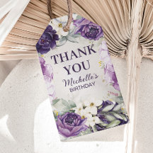 Parties scintillant florale blanc pourpre Merci d'