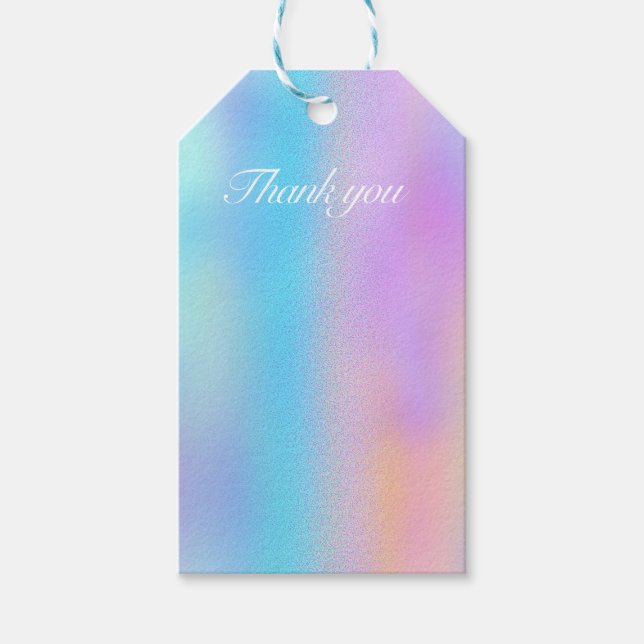 Étiquettes-cadeau parties scintillant holographique (Devant)