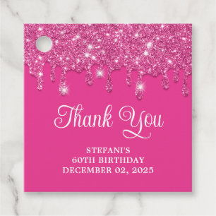 Étiquettes Cadeau Parties scintillant moderne Hot Rose Drivers Birth