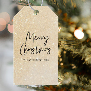 Étiquettes-cadeau Parties scintillant moderne Ombre Joyeux Noël Tags