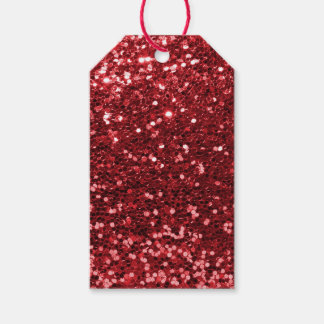 Étiquettes-cadeau Parties scintillant Red Faux