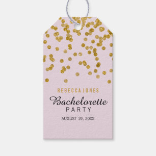 Étiquettes-cadeau Parties scintillant rose or confetti Bachelorette 