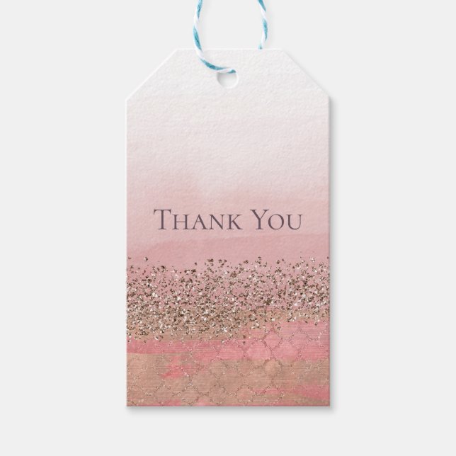 Étiquettes-cadeau Parties scintillant rose vierge Marocaine Indian P (Devant)