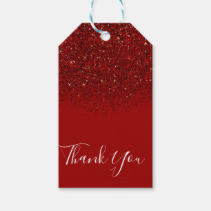 Étiquettes-cadeau Parties scintillant Rouge Glam Sparkle Elegant Chi