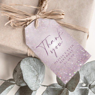 Étiquettes-cadeau Parties scintillant violet Lilac élégant décor de 