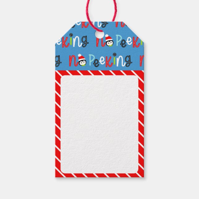 Étiquettes-cadeau Pas de pékin mignon Whimsical Kids Noël (Devant)