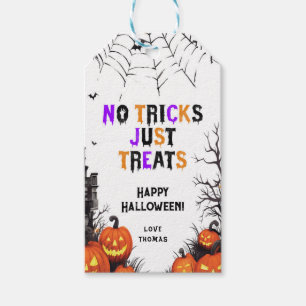 Étiquettes-cadeau pas de tricks juste traite halloween tag