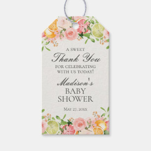 Étiquettes-cadeau Pastel Citrus Floral Cutie Baby shower Favoriser