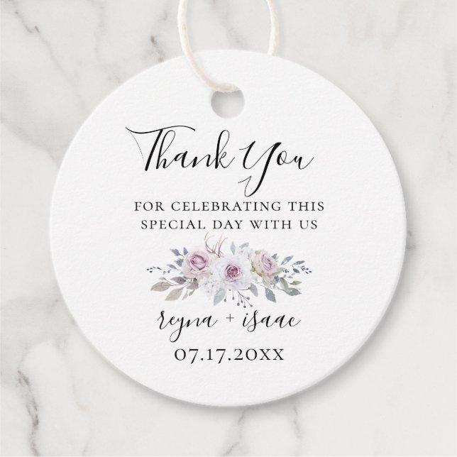 Étiquettes Cadeau Pastel Garden Floral Mariage Merci (Devant)