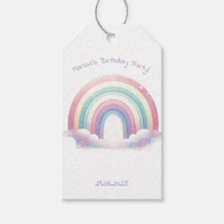 Étiquettes-cadeau Pastel Rainbow Birthday Party Gift Tag