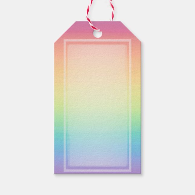 Étiquettes-cadeau Pastel Rainbow Ombre personnalisé (Devant)