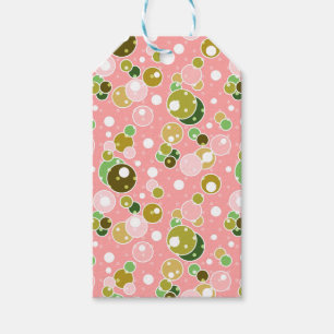 Étiquettes-cadeau Pastel rose enfants amusants bulles cercles d'anni