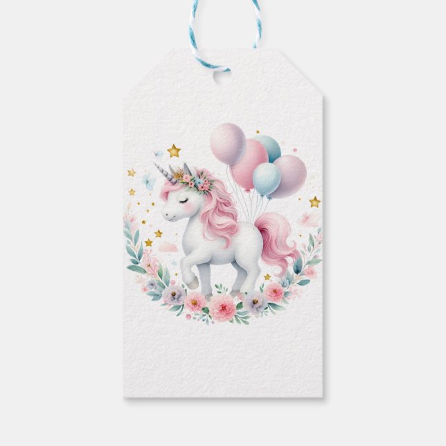 Étiquettes-cadeau Pastel Unicorn (Dos)