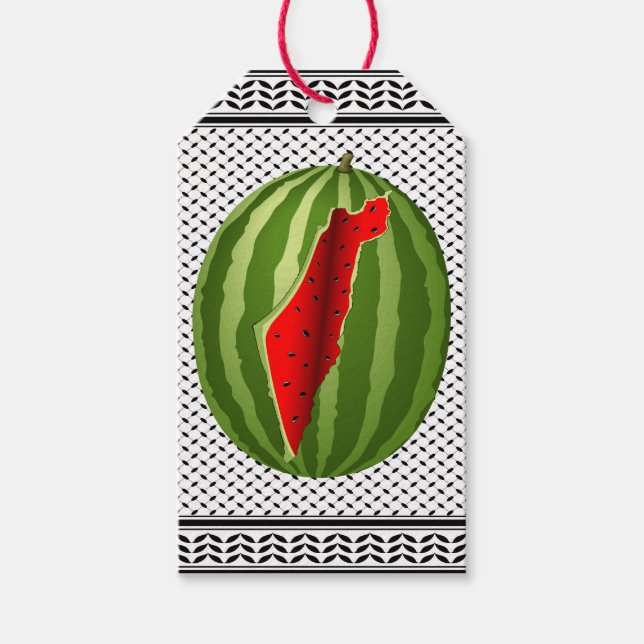 Étiquettes-cadeau Pastèque Palestine - Slice (Devant)
