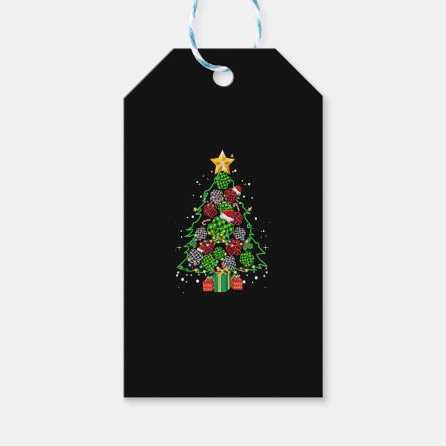 Étiquettes-cadeau Pâtes Imprimer Buffalo Plaid Red Christmas Tree Ch (Devant)
