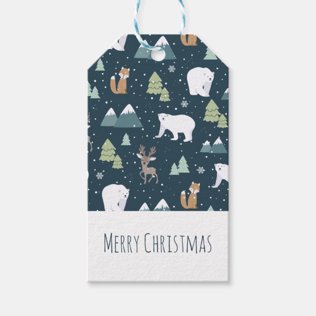 Étiquettes-cadeau Patterns de Cute Christma (Devant)