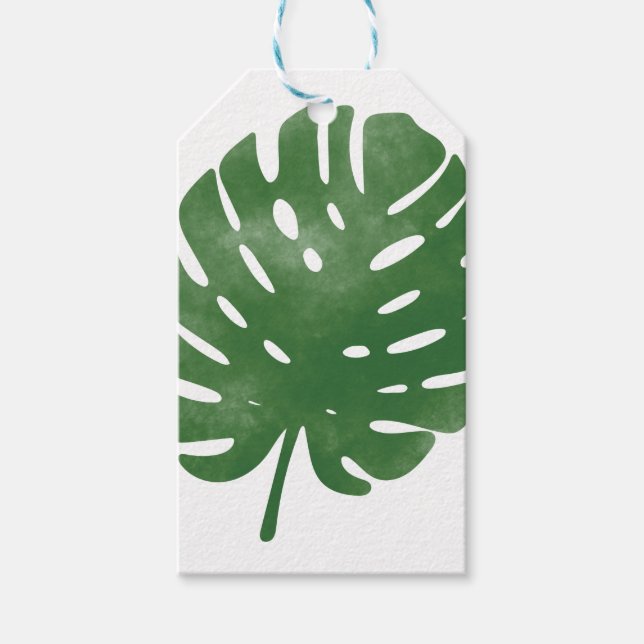 Étiquettes-cadeau Paume d'eau feuille motif (Devant)