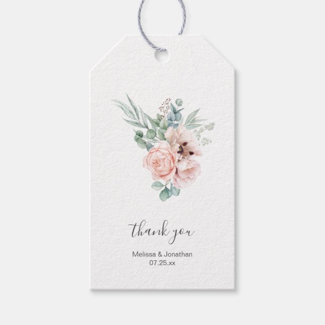 Étiquettes-cadeau Pavot rose rose vif Peony Mariage Favoriser (Devant)