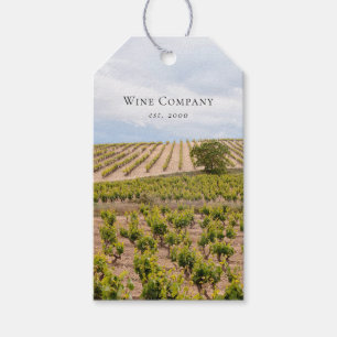 Étiquettes-cadeau Paysage personnalisé de vignoble Photo Entreprise