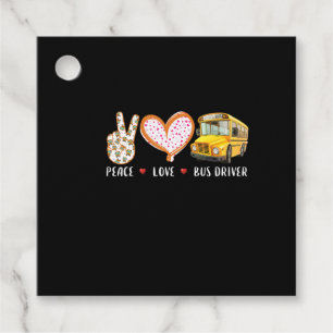 Étiquettes Cadeau Peace Love Bus Driver Toxits