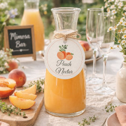 Étiquettes Cadeau Peach Nectar Mimosa Bar Bottle