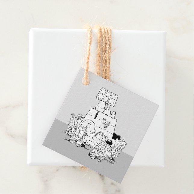 Étiquettes Cadeau Peanuts Gang Lecture Comics (En situation)