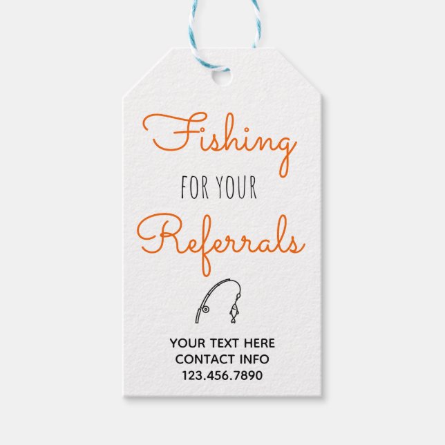 Étiquettes-cadeau Pêche pour vos références (Devant)